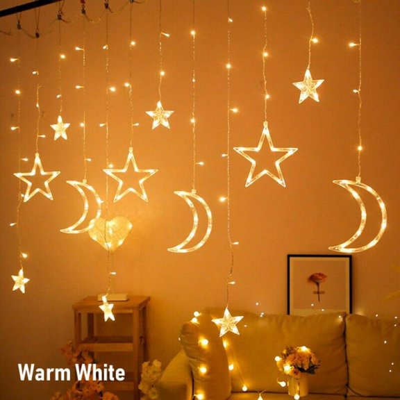Star Moon String Lights LED Lamp Housheold for Christmas Halloween Backyard Weeding Party Night Light Home Decor-