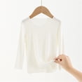 thumbnail image 2 of SHTXOZHI Girls Boys Long Sleeve Layering Shirts Kids Solid Color Crewneck Basic Fall Tops Tees 2-13 Years, 2 of 5