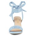thumbnail image 2 of BLISSFUL STEP Women's Open Toe Back Ankle Tie Chunky Heel Sandals, 2 of 6