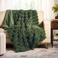 thumbnail image 1 of Better Homes & Gardens Green Channel Faux Fur Oversized Throw, 50" x 72", 1 of 5