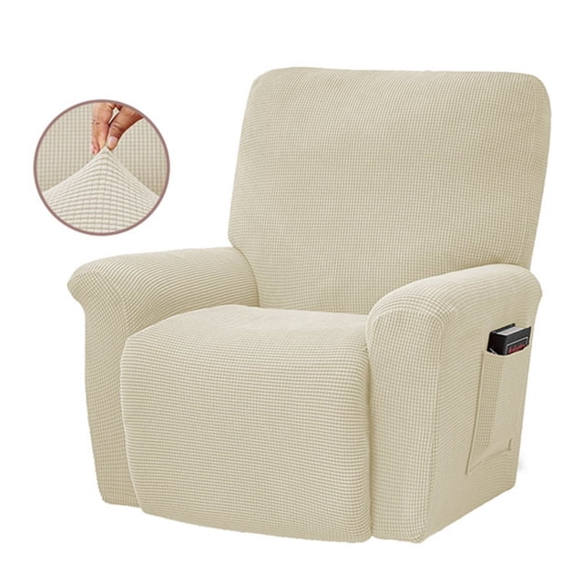 DEBGFS Stretch Recliner Sofa Covers Non Slip Furniture Protector Soft Thick Covers with Elastic For Home New,milky