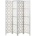 thumbnail image 5 of Roundhill Furniture Quarterfoil Infused Diamond Design 4-Panel Room Divider, Silver, 5 of 5