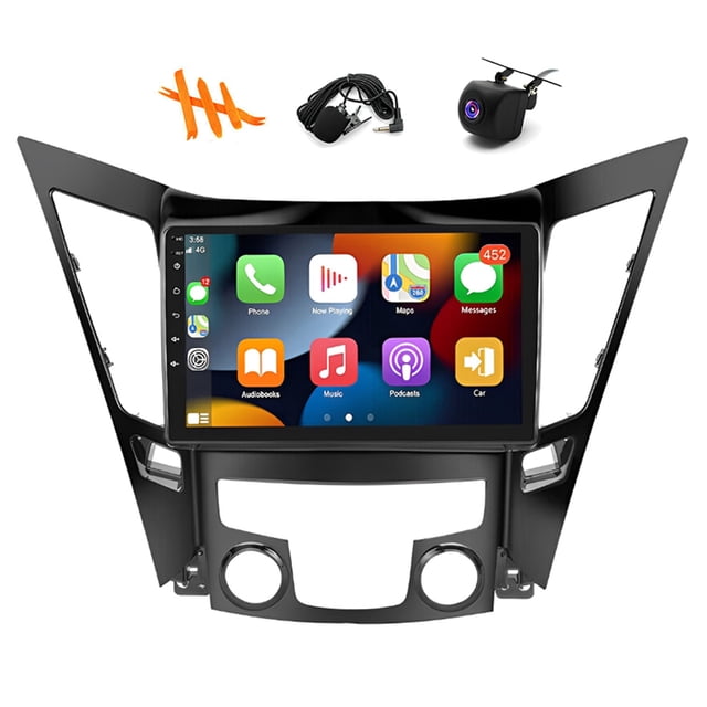 Molaner 9 Inch Android Car Radio for Hyundai Sonata 2011-2015, Touch Screen Stereo with Carplay&Android Auto GPS Navigation, Steering Wheel Control, 2GB+32GB