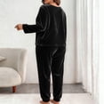 thumbnail image 5 of Ounisa Women Plus Size Pajama Set, Long Sleeve Button-Down Soft Comfy Two-Piece Sleepwear Lounge Set, 5 of 5