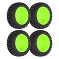 thumbnail image 2 of 1/10 RC Wheels, RC Rubber Tires Rubber Material With Nuts For 1/10 Flat Sports Car Green, 2 of 8