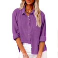 thumbnail image 2 of Admvng Womens Tops Long Sleeve Casual Blouses Button Up Collared Shirts Tops S-5XL, 2 of 8