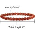 thumbnail image 2 of Bracelet Extensible Unisexe en Perles Rondes 6 mm en Corail Rouge Naturel, 2 of 4