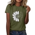 thumbnail image 1 of T-Shirt d'Été Tournesol pour Femmes Grande Taille Blouse Ample Manches Courtes Graphique Décontractée Polyester, 1 of 4