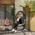 thumbnail image 2 of Outsunny Hanging Egg Chair with Stand, Foldable Hammock Chair, Dark Grey, 2 of 10