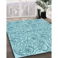 thumbnail image 3 of Ahgly Tapis Rectangulaire Lavable en Machine Intérieur Transitionnel Bleu Lierre, 2 Pieds x 5 Pieds, 3 of 7