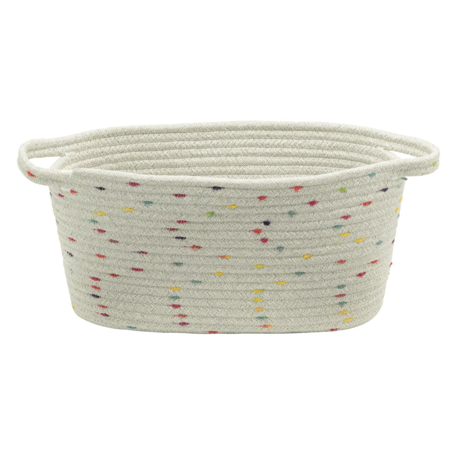 Zenna Home Cotton Rope Storage Basket, Light Grey