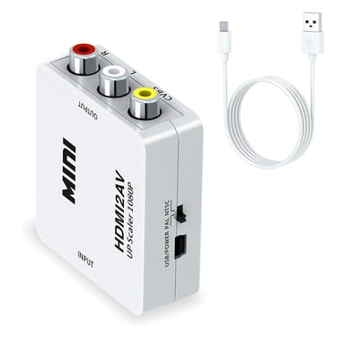 HDMI to RCA, HDMI to CVBS 3 RCA Composite 1080p Video Audio Converter Adapter Supports PAL/NTSC for Xbox, Apple TV,TV Stick, Roku, Chromecast, PC, Laptop, DVD and More (White)