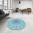 thumbnail image 4 of Ahgly Company Machine Washable Indoor Rectangle Transitional Blue Koi Blue Area Rugs, 7' x 10', 4 of 7