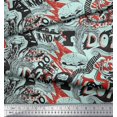 thumbnail image 4 of Soimoi Rayon Fabric Food,Animals & Text Printed Fabric 1 Yard 42 Inch Wide, 4 of 5