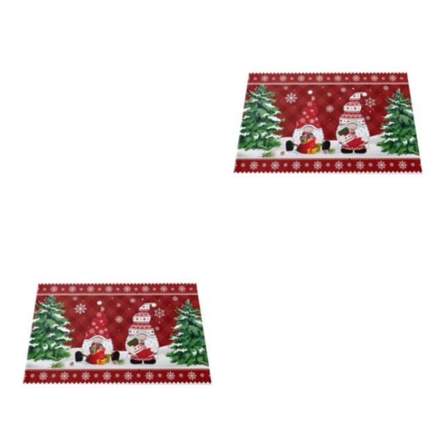 Decodeary Christmas Doormat Non-slip And Soft Merry Welcome For Family And Friends Merry Christmas Gnome Doormat Nylon Quick Dry Christmas present 2Set