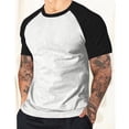 thumbnail image 2 of Plebaso Men's Color Block Tee Shirts Short Sleeve Crew Neck Casual T-Shirts Pullover Summer Tops for Men, 2 of 6
