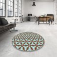 thumbnail image 4 of Ahgly Company Tapis Rond Lavable en Machine Intérieur Transitionnel Bleu Tiffany, 3 Pieds Rond, 4 of 7