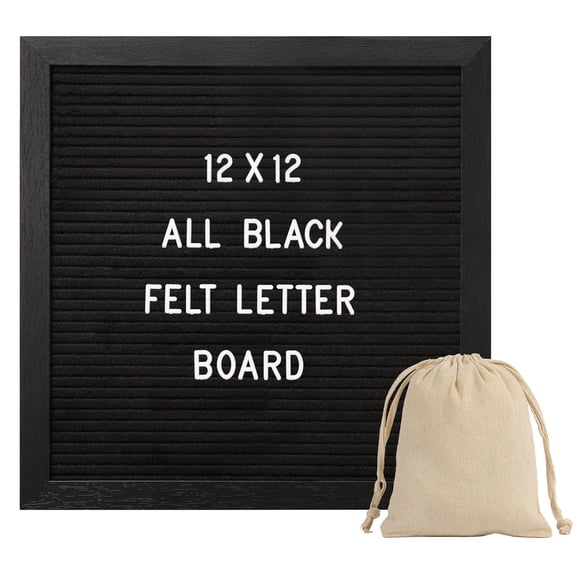 G GAMIT Black Felt Letter Board with 335 Changeable Letters&Numbers, 12�?�x12�?� Message Board Letter Sign Board in Blac