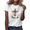 thumbnail image 2 of Weiqiqre Going Out Tops for Women Happy Easter T Shirt Easter Bunny Shirt Cute Rabbit Graphic Tee Gift Spring Tees Tops, 2 of 4