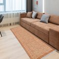 thumbnail image 3 of Casavani Orange Entrance Rug Indian Handmade Cotton Durries Kitchen Rug 3x20 feet, 3 of 5