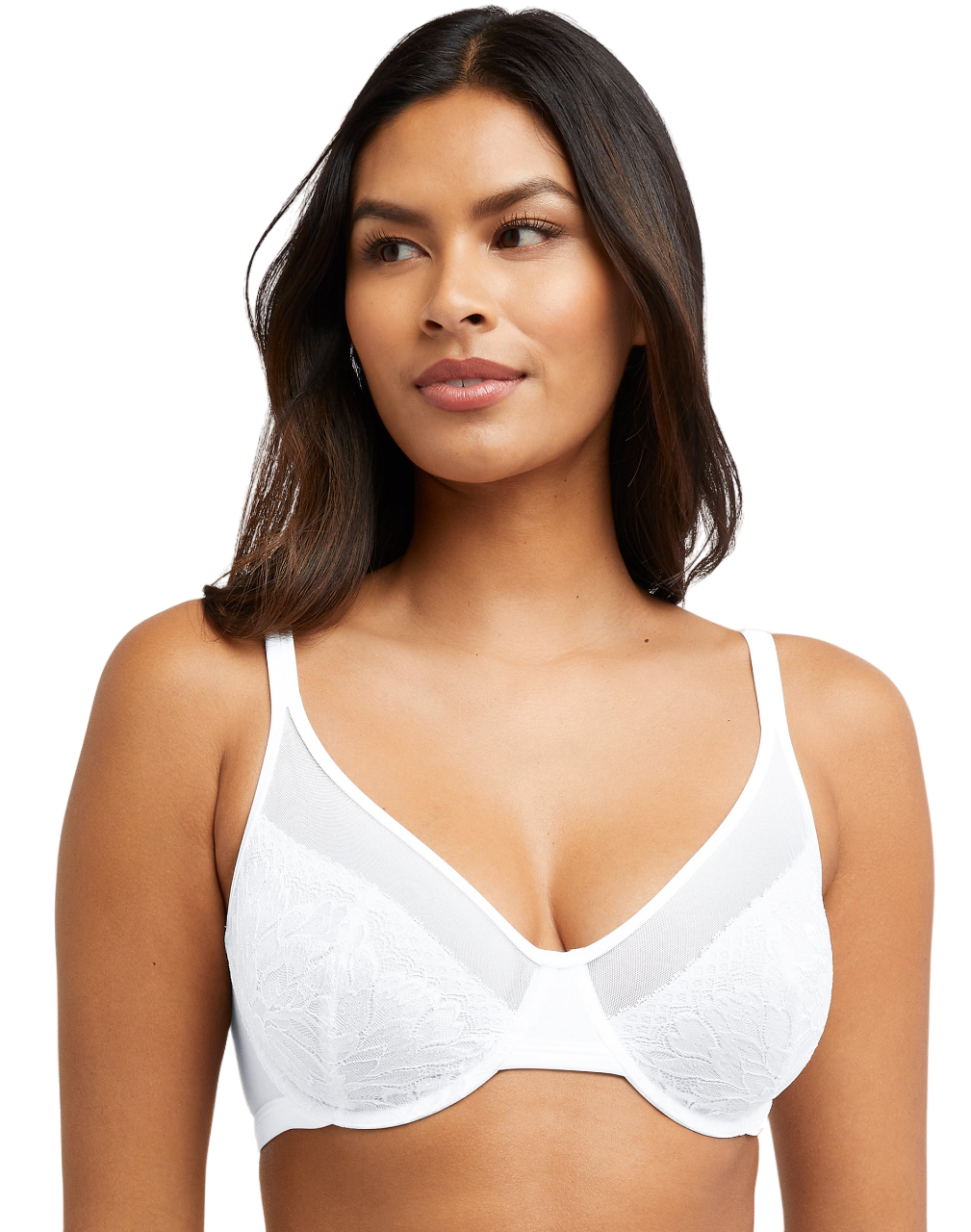 Bali Womens One Smooth U Lightweight Lace Minimizer Bra, 42DDD, White