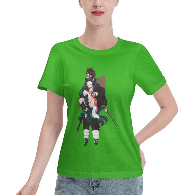 Women's Basic Short Sleeve T-Shirt Demon Slayer: Tanjirou and Nidouzi