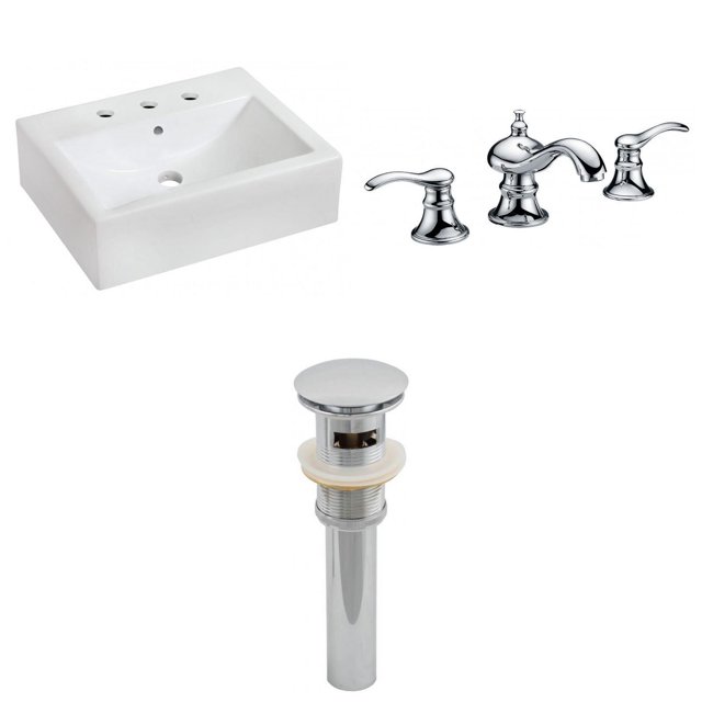Imaginations Américaines 20.25-po. W Vessel Set Blanc