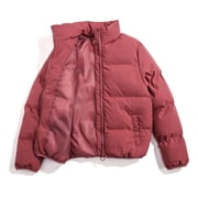 EGNMCR Womens Long Puffer Coat, Long Sleeve Padded Winter Down Coats, Hooded Parka Jacket Fashion Women Solid Color Long Sleeve Paras Windproof Padded Clothes Jacket Coat Women Coat