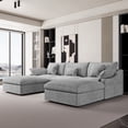thumbnail image 2 of The Magic Home Canapé Sectionnel Modulaire en Lin en Forme de U à 5 Places, Gris, 2 of 13