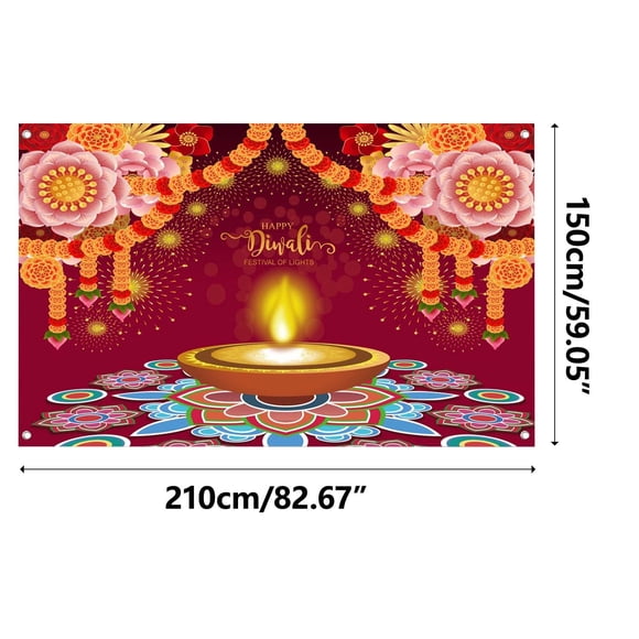 HWRETIE Diwali Decorations Festival Of Lights Party Supplies Photo Background Decor For Diwali Celebration Events