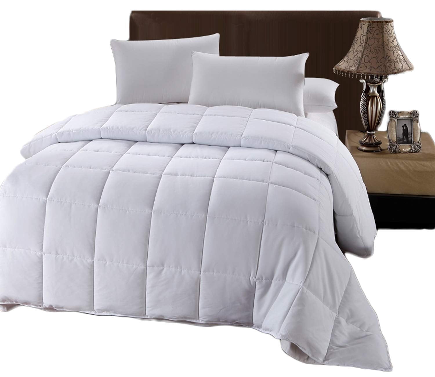 Goose Down Comforter, California-King Size, 300 Thread Count 100% Cotton Solid Shell, 600FP, 40 Ounce Down Fill