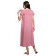 thumbnail image 4 of Moomaya Robe de Nuit en Coton Unie pour Femmes à Manches Courtes, 4 of 6