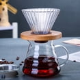 thumbnail image 1 of TopLLC Coffee Filter Coffee Colored Glass Filter Mug Portable Glass Hand Brewed Coffee Filter Mug Drip Reusable Filter Removable Wooden Base filters cup, 1 of 6