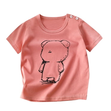 VOAVEKE Boys Tshirts,Toddler Shirts,Baby and Toddler Boys' Dinosaur Print Short Sleeve Graphic T-Shirts Pink 9-18 Months