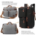 thumbnail image 2 of Convertible Backpack Messenger Shoulder bag Laptop Case Handbag Business Briefcase Multi-functional Travel Rucksack Fits 17.3 Inch Laptop For Men/Women (Grey), 2 of 7