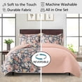 thumbnail image 4 of Mainstays All in One Lightweight Quilt Set and Sheet Set -7 Piece, King, Grey Floral, 4 of 14