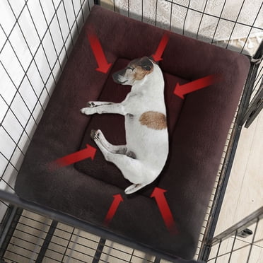 Lit pour Chien, Lit Orthopédique en Mousse pour Cage pour Chien, Lavable à la Machine, Offert des Deux Côtés, Matelas pour Chien Imperméable avec Dessous Antidérapant, Tapis de Lit Confortable pour Animal Anxieux