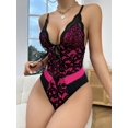 thumbnail image 4 of Classic Sexy Floral Lace Tie Front Teddy Bodysuit, 4 of 5