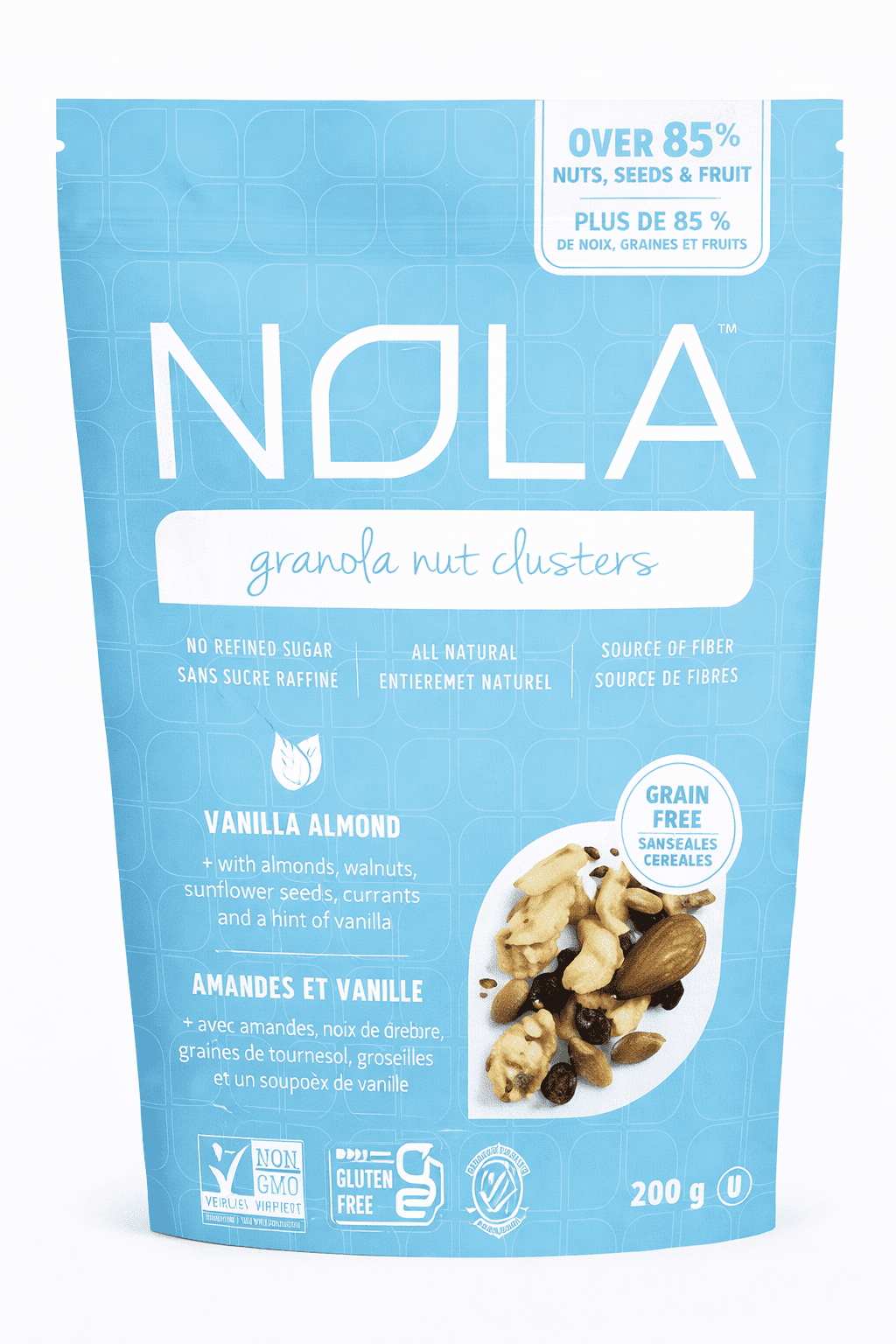 Nola Baking Co. Granola Nut Clusters 200g - Vanilla Almond, Gluten-free, Grain-free, All Natural, No Refined Sugar, No Artificial Preservatives