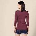thumbnail image 3 of walmart Essentials T-Shirt à Encolure Bateau à Manches 3/4 pour Femmes, 3 of 8
