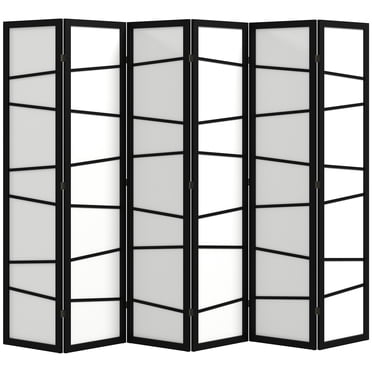HOMCOM Paravent Pliant, Écran d'Intimité à 6 Panneaux pour Bureau à Domicile, Blanc