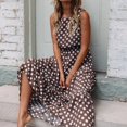 thumbnail image 2 of Robe Maxi 2025 pour Femmes, Robes de Travail Décontractées, Col Rond, Robe Midi à Pois Imprimés pour Femmes, Robe Sans Manches Évasée Plissée, Robe d'Été Décontractée Ample Froncée Fluide, Robes Midi d'Été Décontractées pour Femmes, Robes Débardeur, 2 of 6