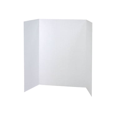 Pacon® 80% Recycled Single-Walled Tri-Fold Presentation Boards, 48" x 36", White, Carton Of 24