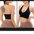 thumbnail image 5 of MIASHUI Bras for Women Halterneck Sports Bra Backless Deep V Neck Sports Bustier Padded Gym Bra Backless Adjustable Straps, 5 of 5