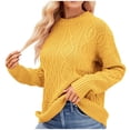 thumbnail image 2 of Dvkptbk Chandails pour Femmes Chandail Tricoté à Manches Longues Col Rond Uni d'Hiver pour Femmes en Liquidation, 2 of 4