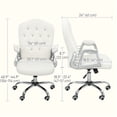 thumbnail image 3 of Vinsetto Tufted Office Chair with Adjustable Height Tilt Function Off-White, 3 of 10