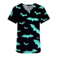 thumbnail image 5 of RKSTN Women's Short Sleeve V-Neck Scrub Tops, Halloween Print, 1, 5 of 5
