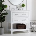 thumbnail image 2 of Pemberly Row Modern 30" Single Quartz Top Bathroom Vanity in White, 2 of 15