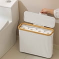 thumbnail image 1 of weibbin Transparent Toilet Paper Roll Storage Basket Toilet Paper Roll Sundries Nonslip Storage Basket With Lid, 1 of 6