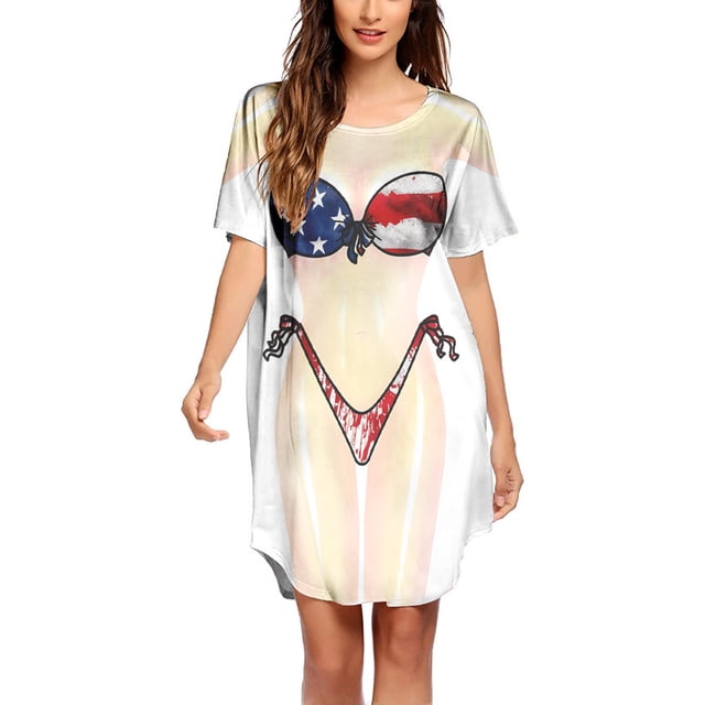 Robes pour Femmes 2024 Été Chemise de Bikini Oversize par-Dessus Manches Courtes Mignonne Imprimé de Bikini par-Dessus Robe T-Shirt Ample Porter Rabais de 50 % Liquidation!